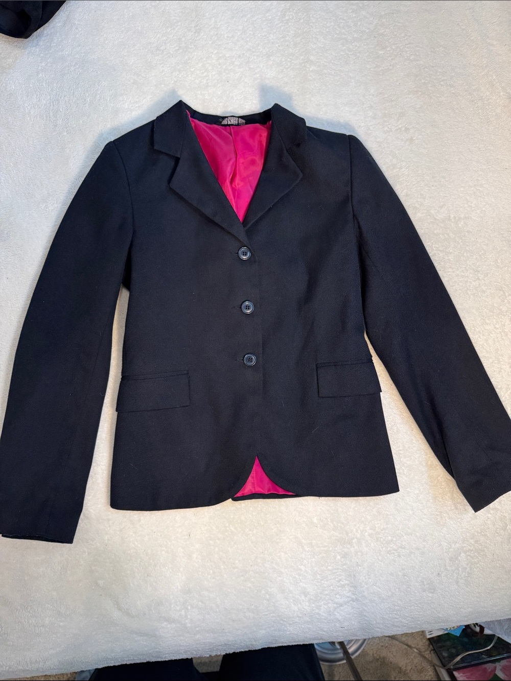 Devonaire girls’ navy equestrian jacket. 14R.